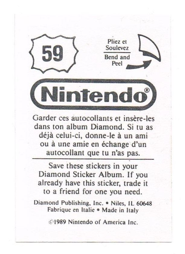 Sticker No. 59 Nintendo / Diamond 1989 2