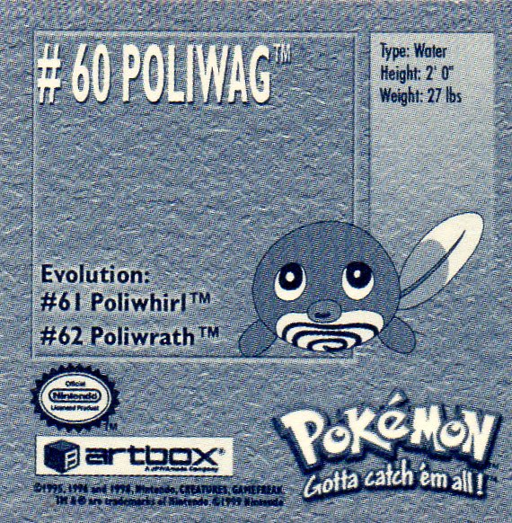 Sticker Nr. 60 Poliwag/Quapsel 2