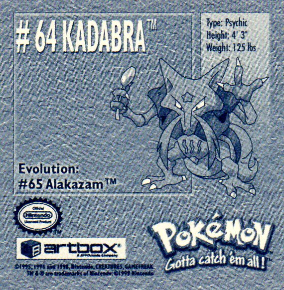 Sticker No. 64 Kadabra/Kadabra 2