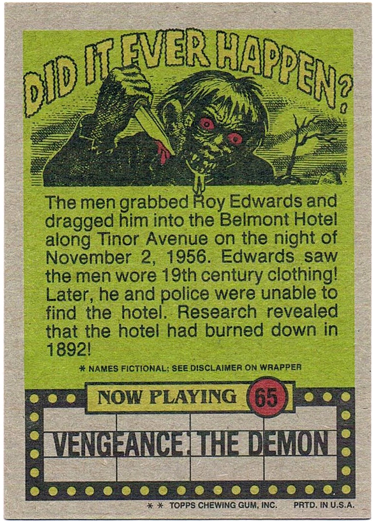 Now Play 65 - Vengeance: The Demon Topps 1988 2