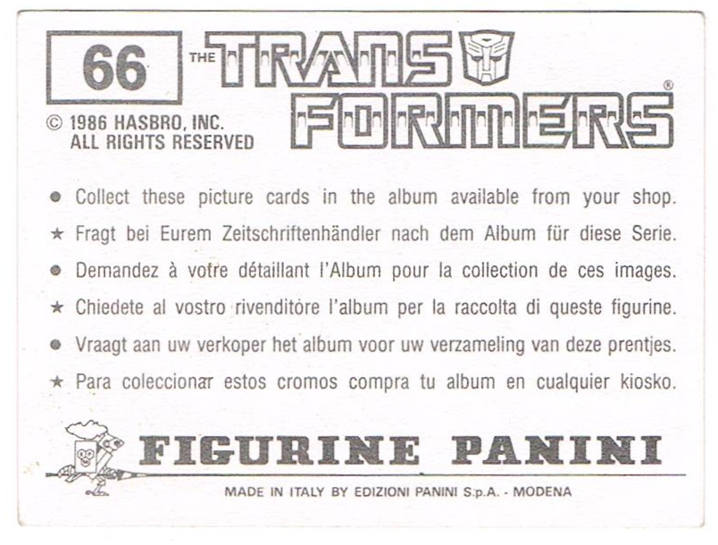 Panini Sticker No. 66 2