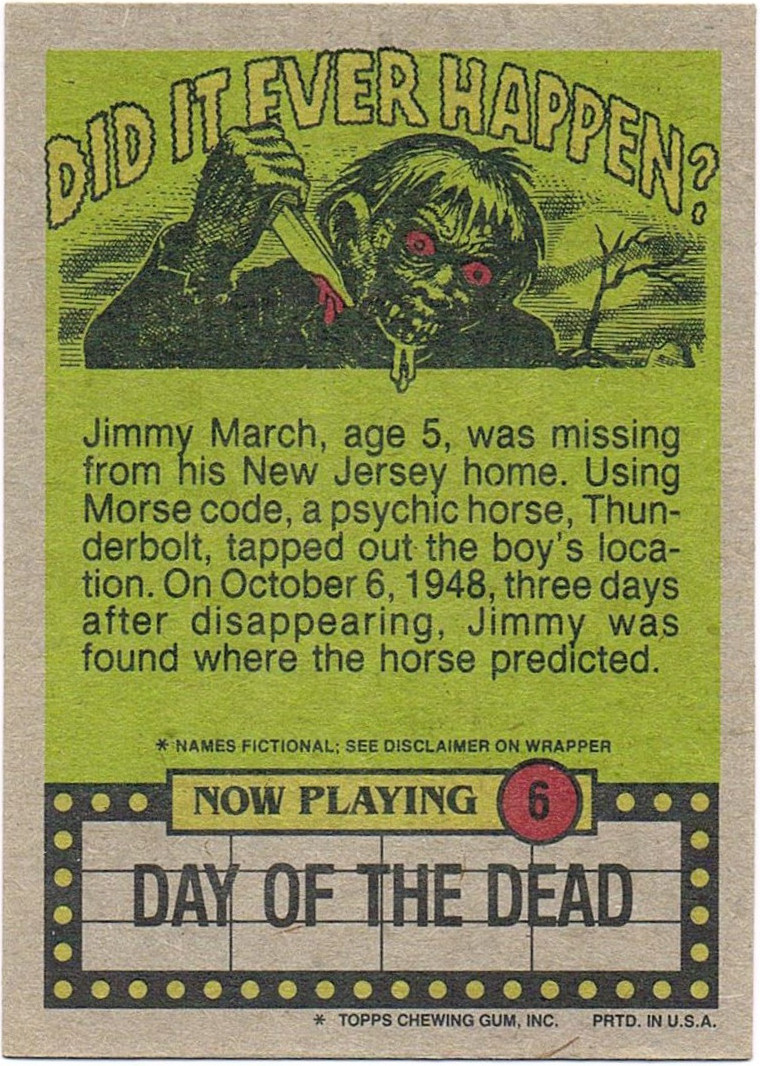Now Play 6 - Day of the Dead Topps 1988 2