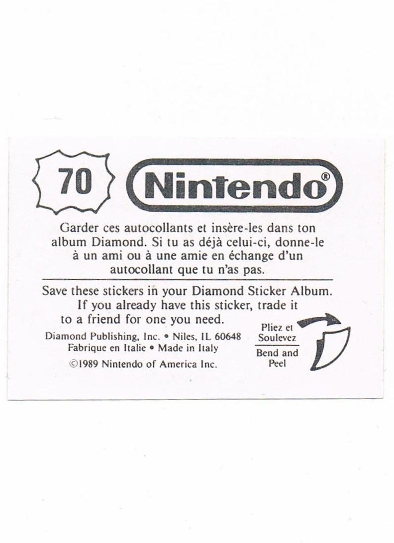 Sticker Nr. 70 Nintendo / Diamond 1989 2