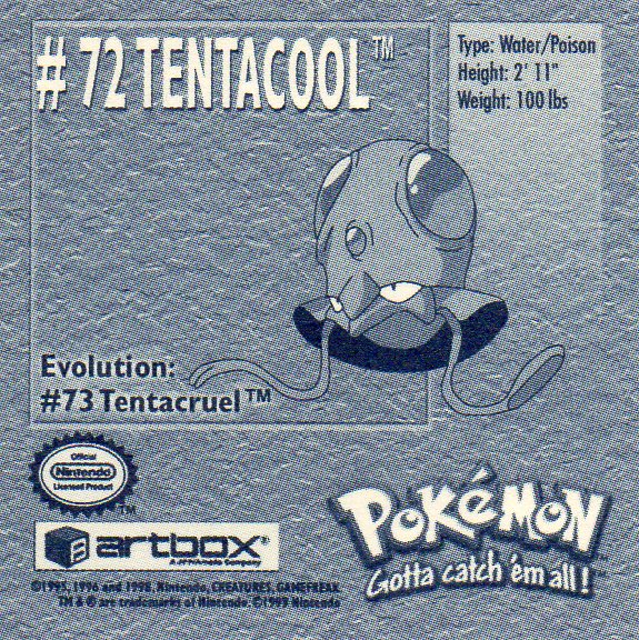 Sticker No. 72 Tentacool/Tentacha 2