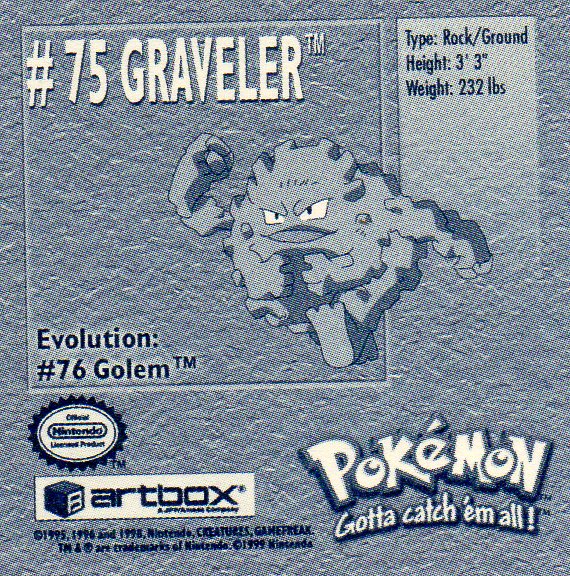 Sticker No. 75 Graveler/Georok 2
