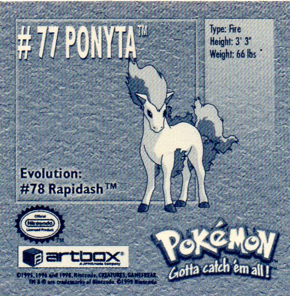 Sticker Nr. 77 Ponyta/Ponita 2