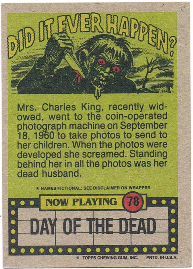 Now Play 78 - Day of the Dead Topps 1988 2