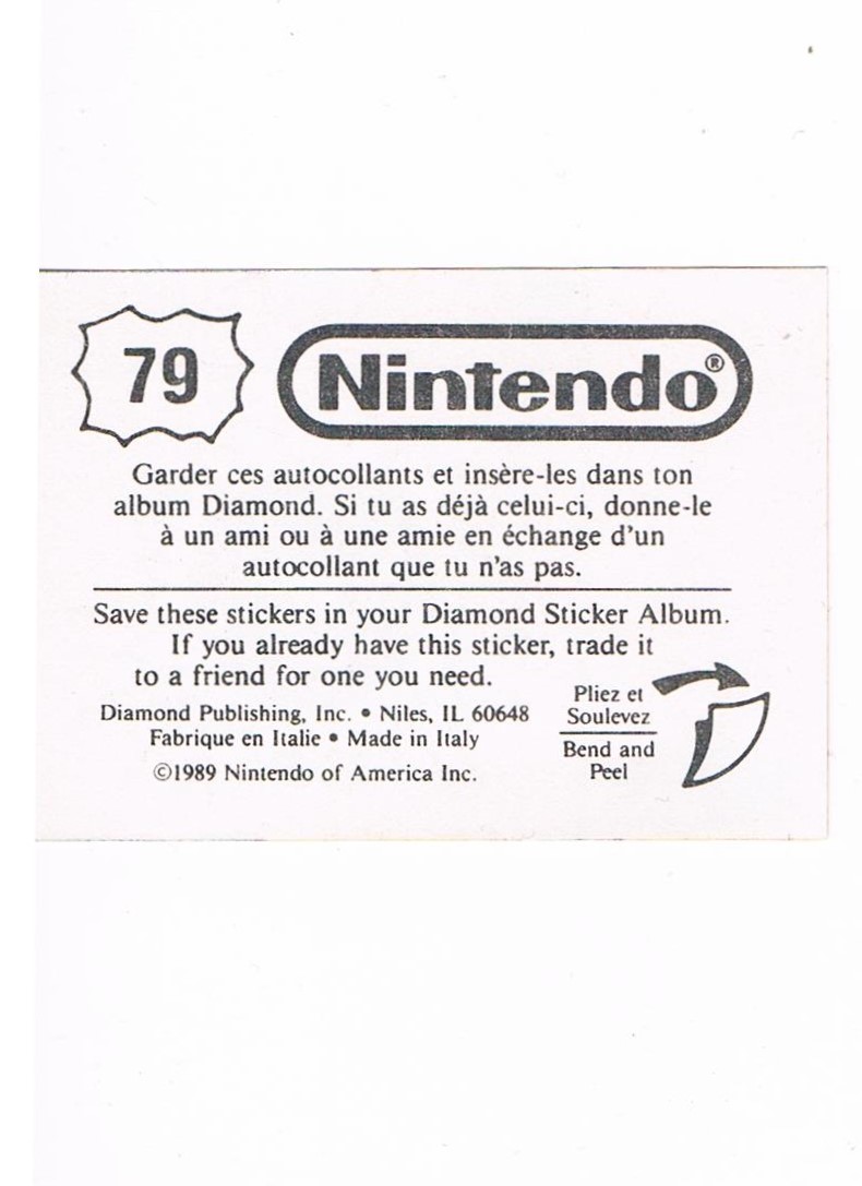 Sticker Nr. 79 Nintendo / Diamond 1989 2