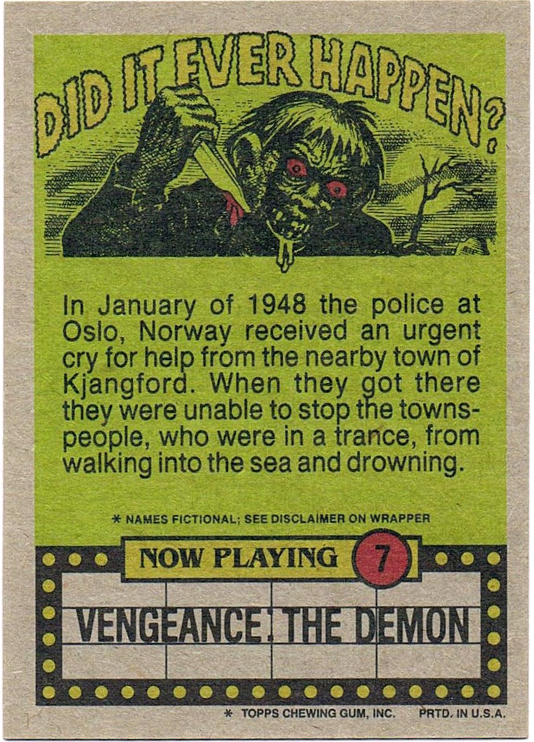 Now Play 7 - Vengeance: The Demon Topps 1988 2
