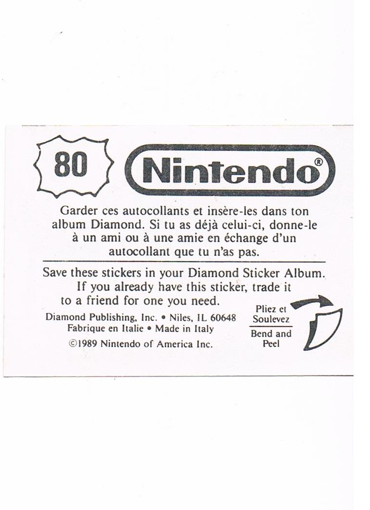 Sticker Nr. 80 Nintendo / Diamond 1989 2