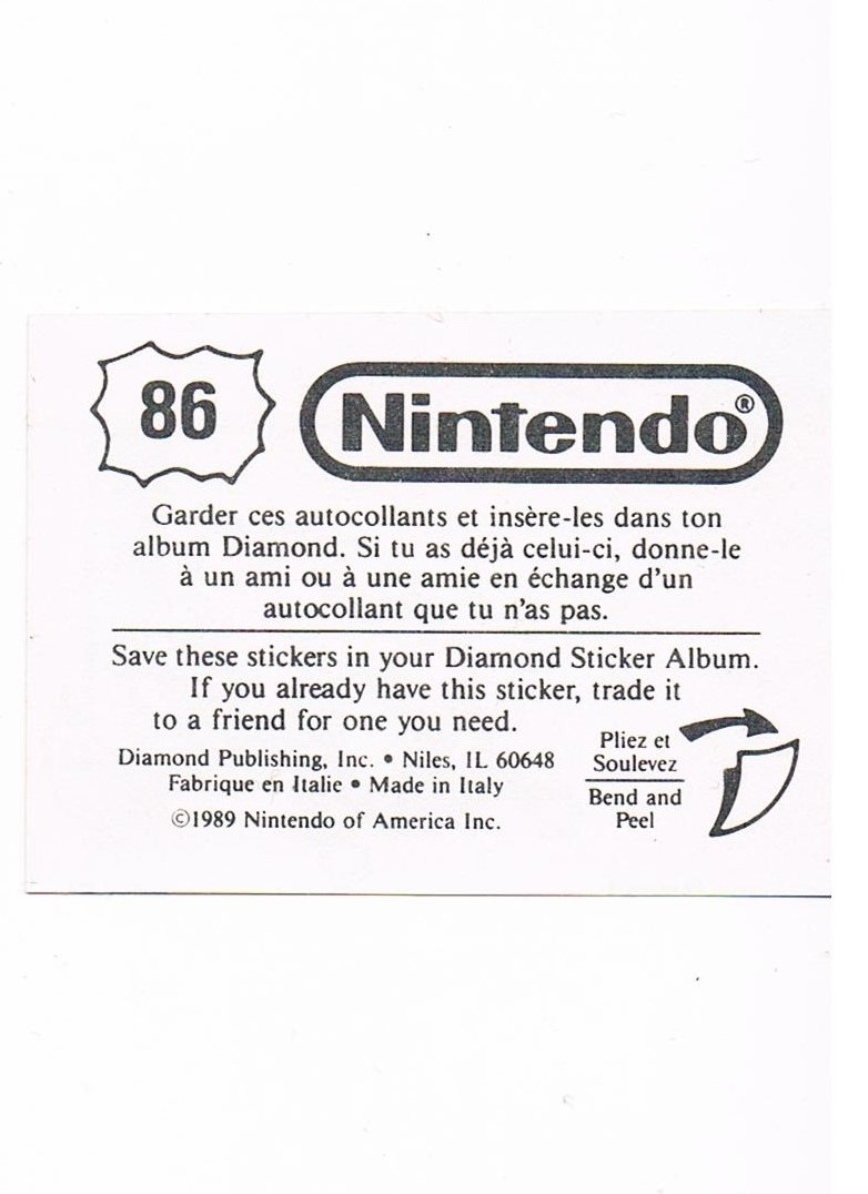 Sticker Nr. 86 Nintendo / Diamond 1989 2