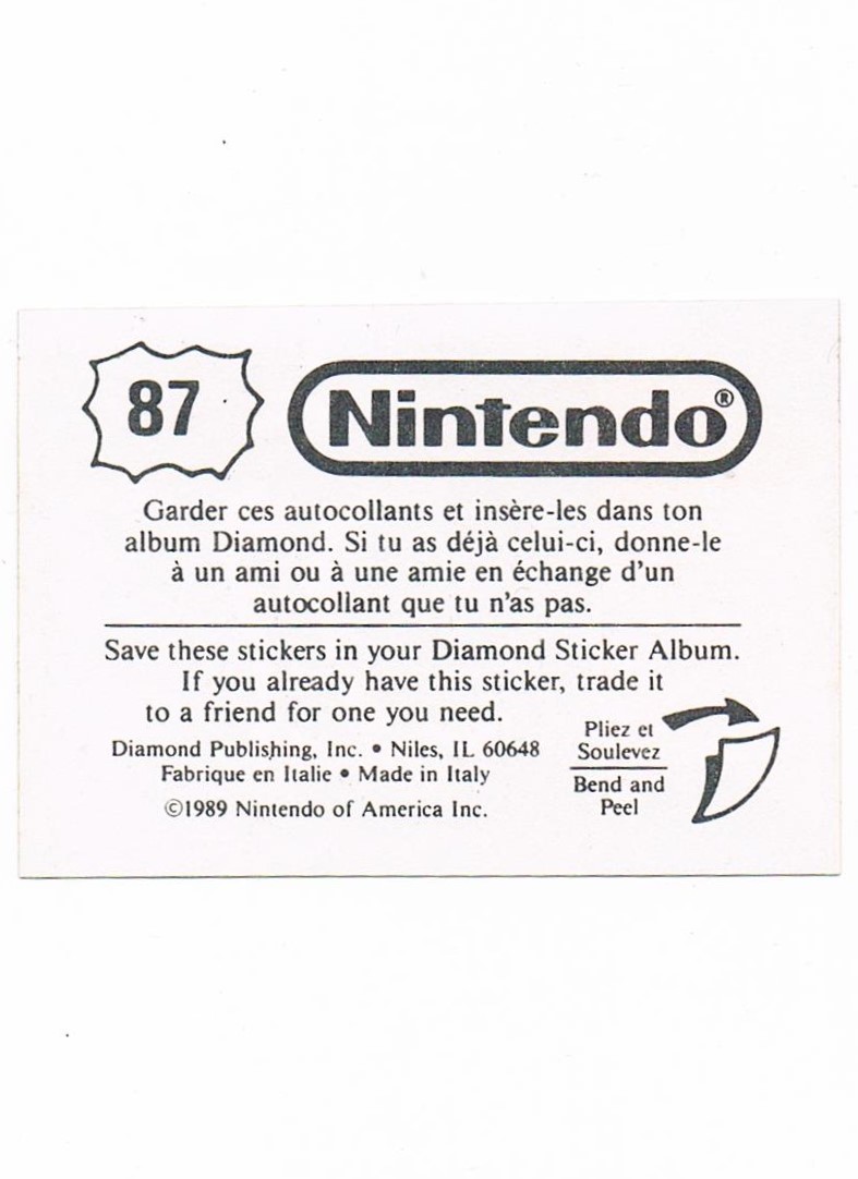 Sticker No. 87 Nintendo / Diamond 1989 2