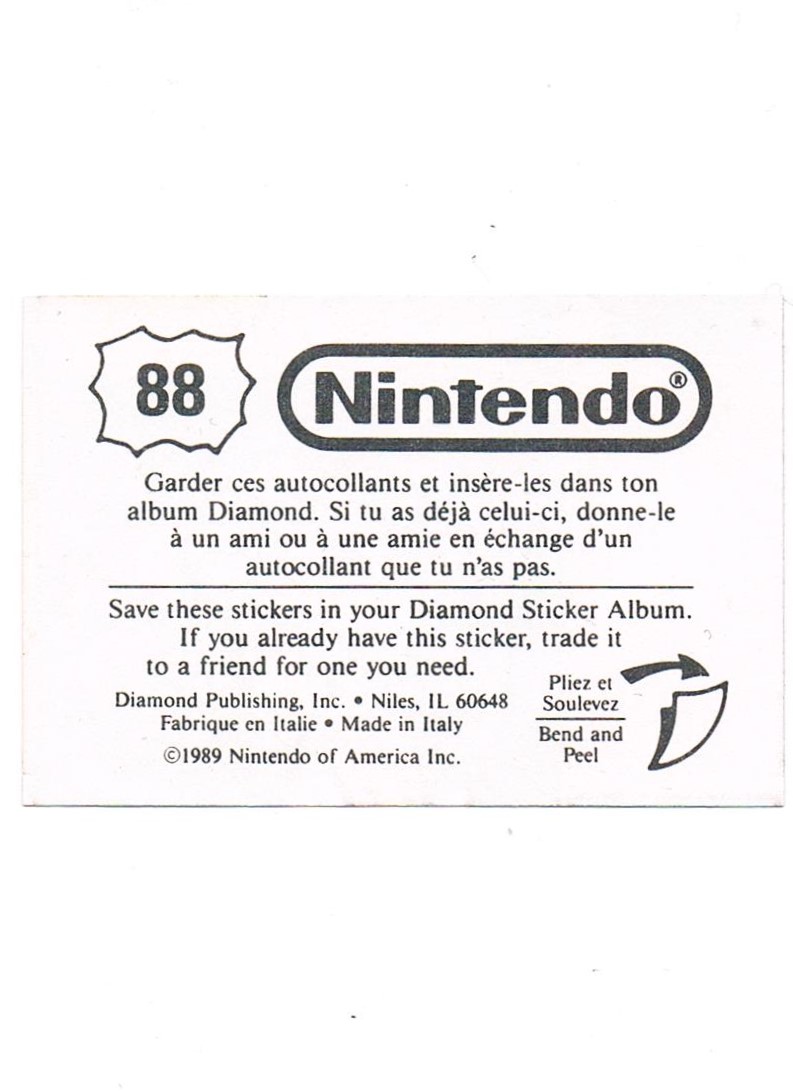 Sticker No. 88 Nintendo / Diamond 1989 2