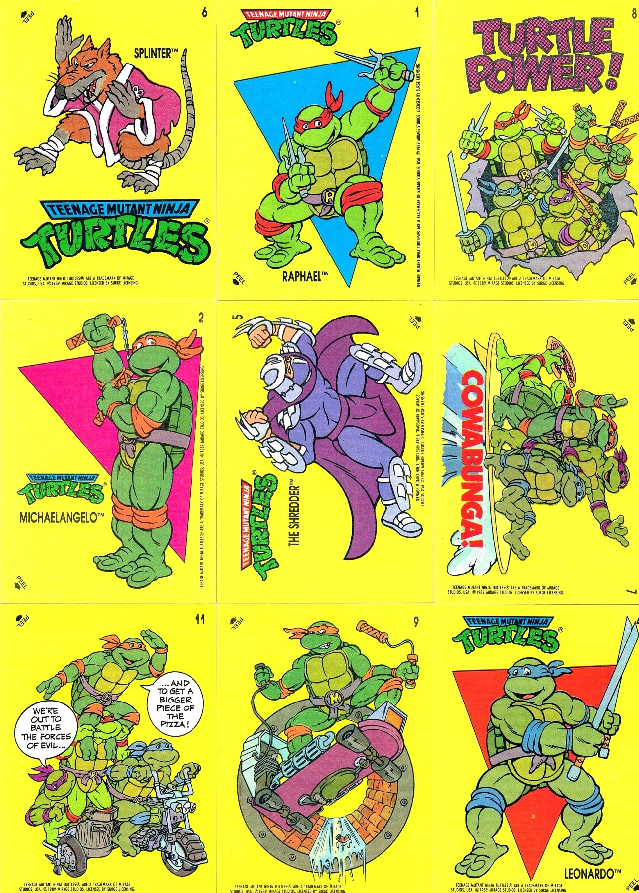 9 stickers from 1989