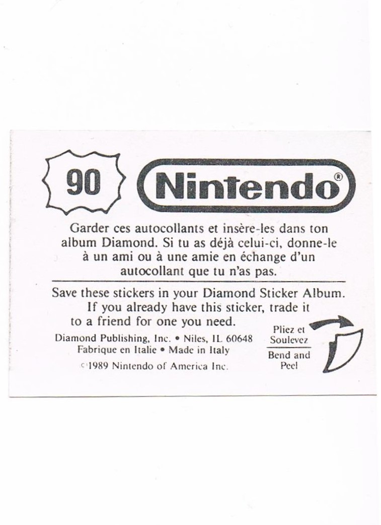 Sticker Nr. 90 Nintendo / Diamond 1989 2