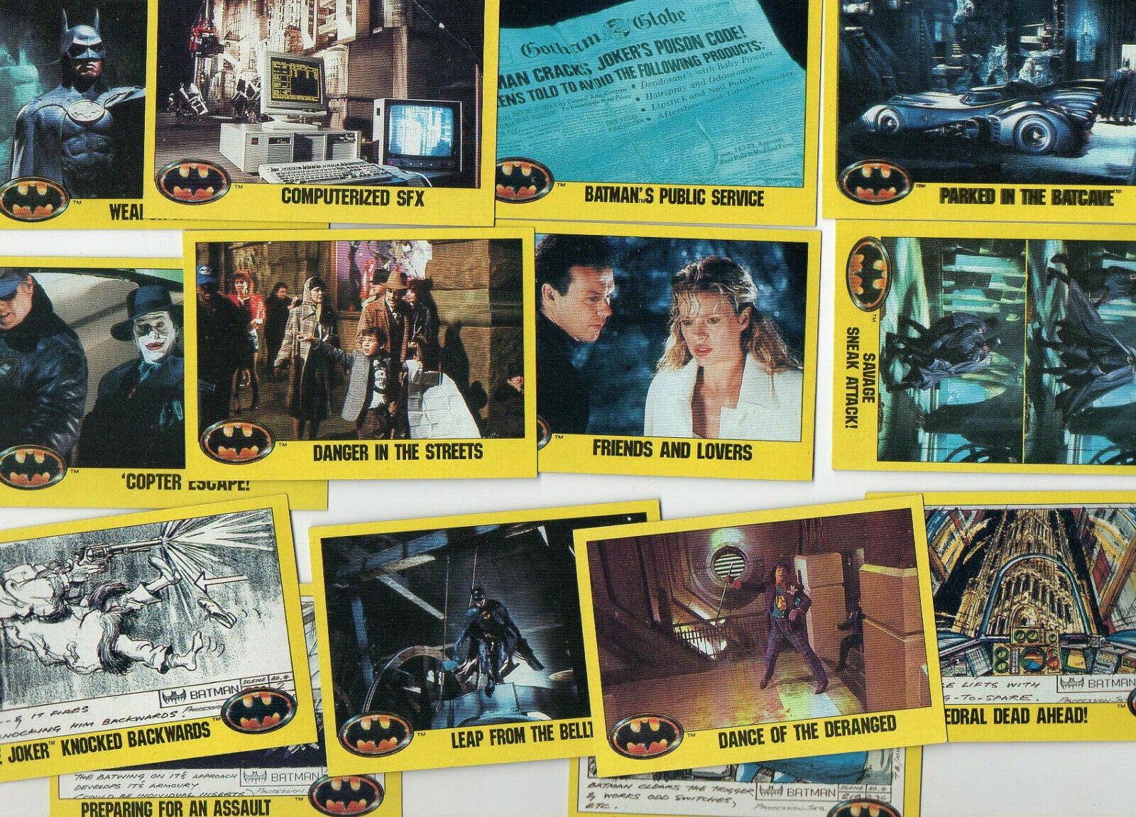 Batman 1989 - 14 Trading cards from 1989
