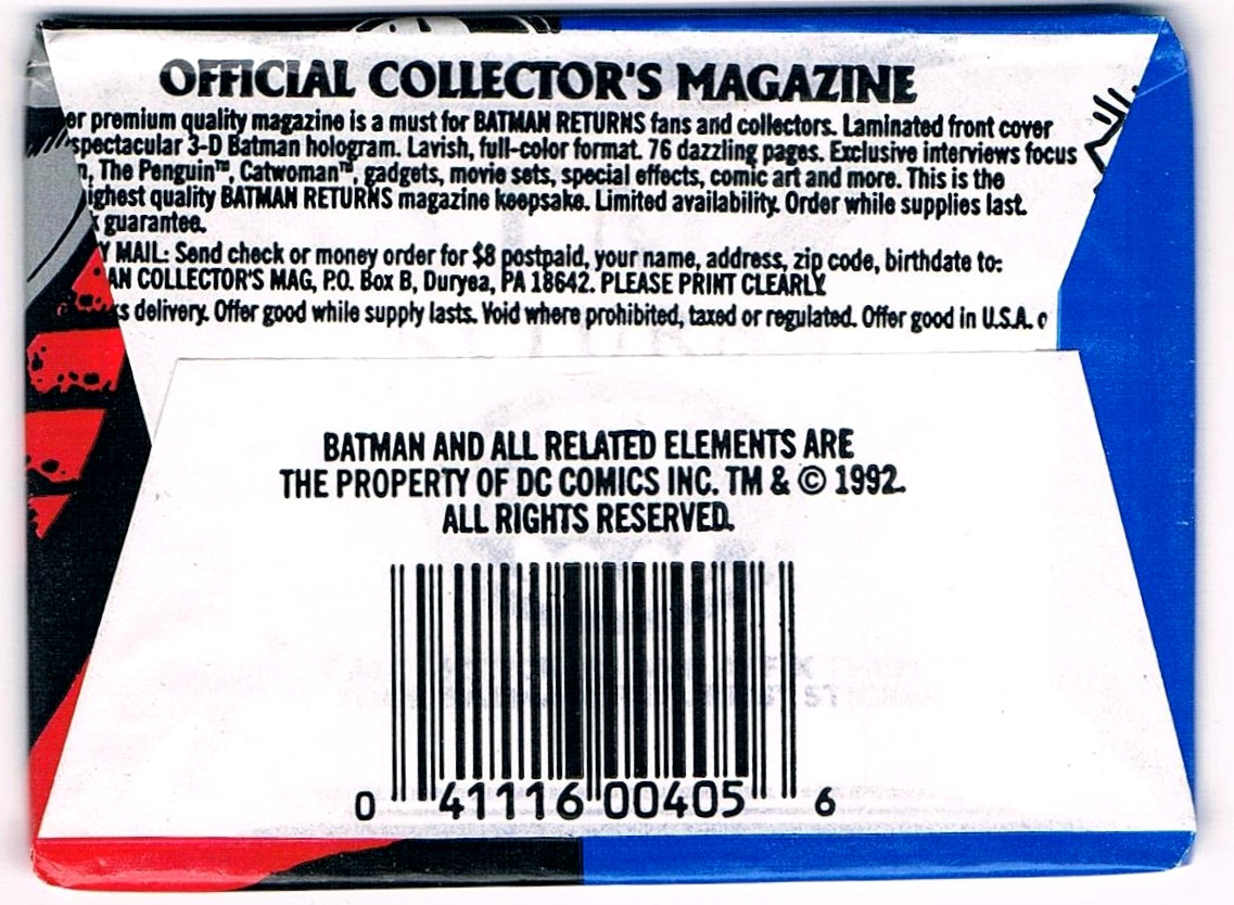Batman Returns - Movie Photo Packung - 5 Stickers Topps 1992 2