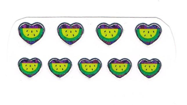 Micro heart melon slice Glitter Stickers