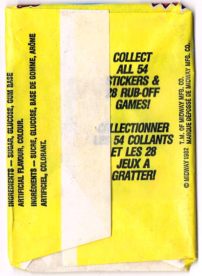 Leere Pac-Man Sticker Packung Fleer / Midway 1982 2
