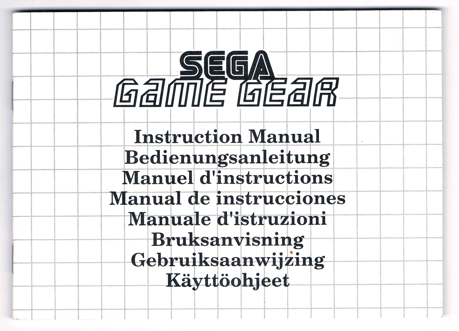 Sega Game Gear - Bedienungsanleitung