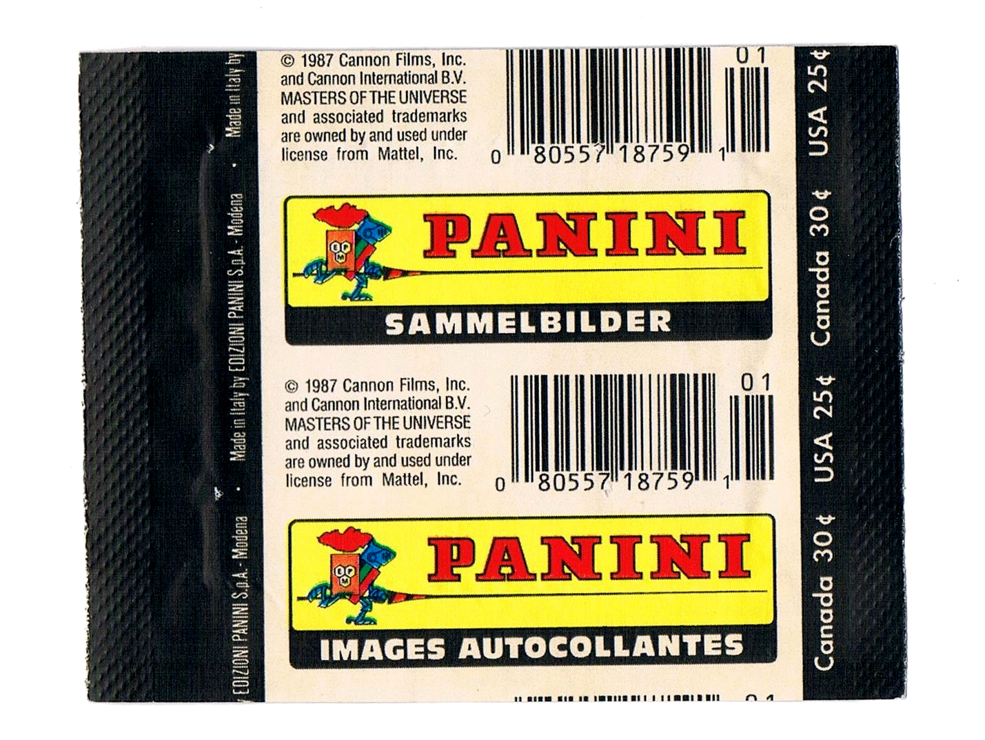 Empty Panini sticker pack 2