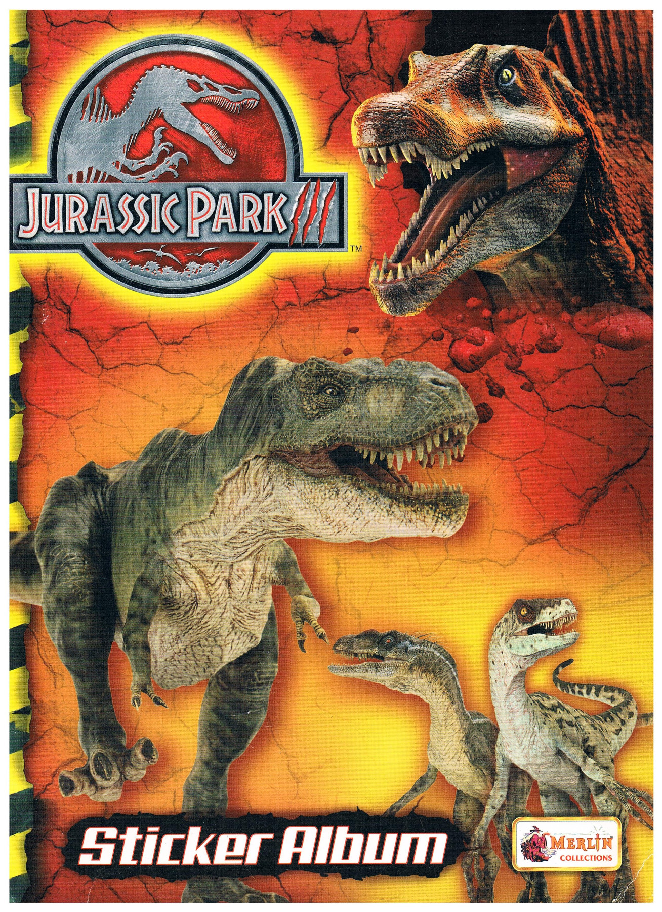 Jurassic Park 3 - Stickeralbum partially filled Merlin