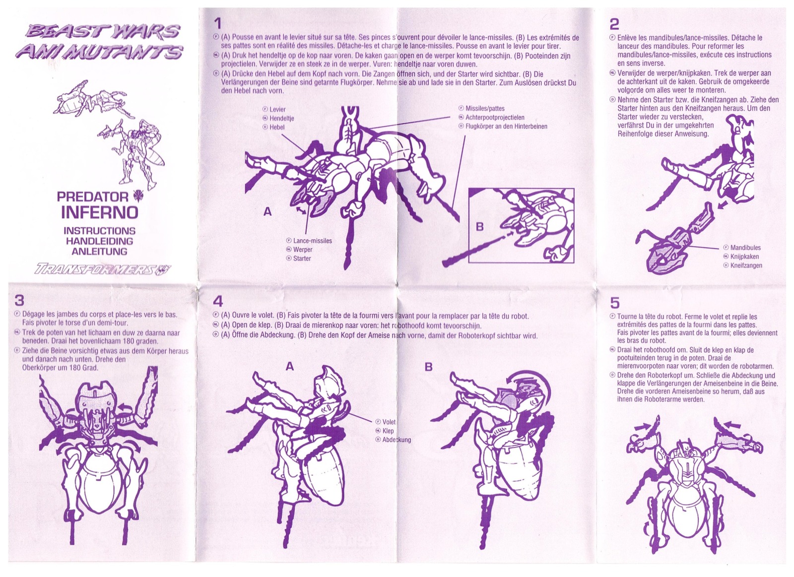 Inferno Instruction manual 1996 Kenner/Tonka