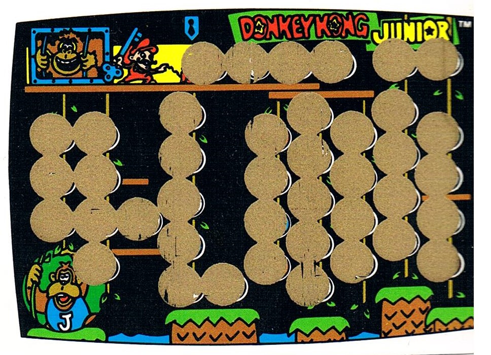DONKEY KONG Jr. Rubbelkarte / Rub-Off Card - Nintendo 1982