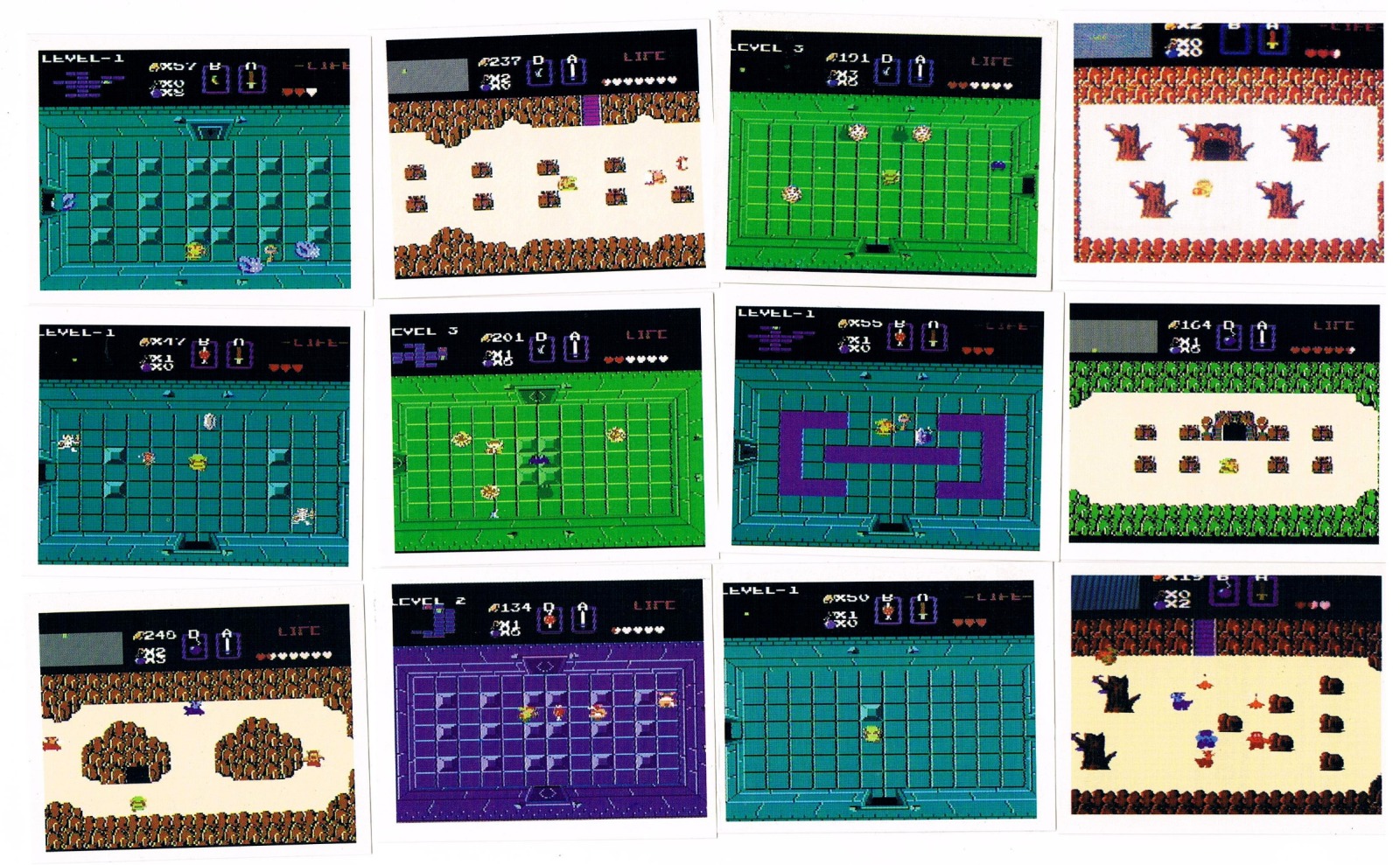 The Legend of Zelda - Nintendo NES Ingame Stickers - 12 pieces