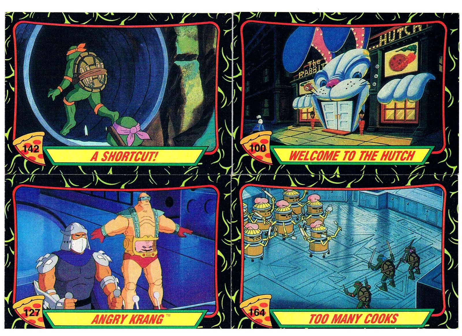 4 Cartoon Trading Cards aus der 2. Serie
