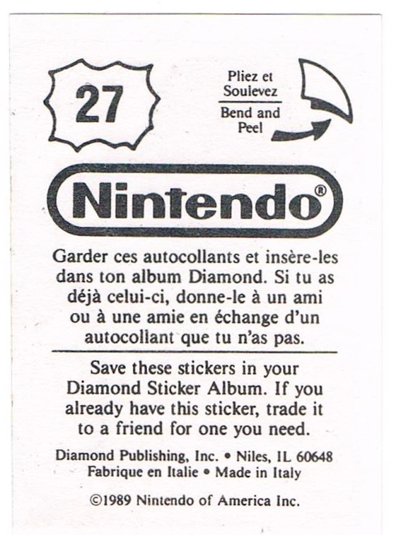 Sticker Nr. 27 Nintendo / Diamond 1989 2