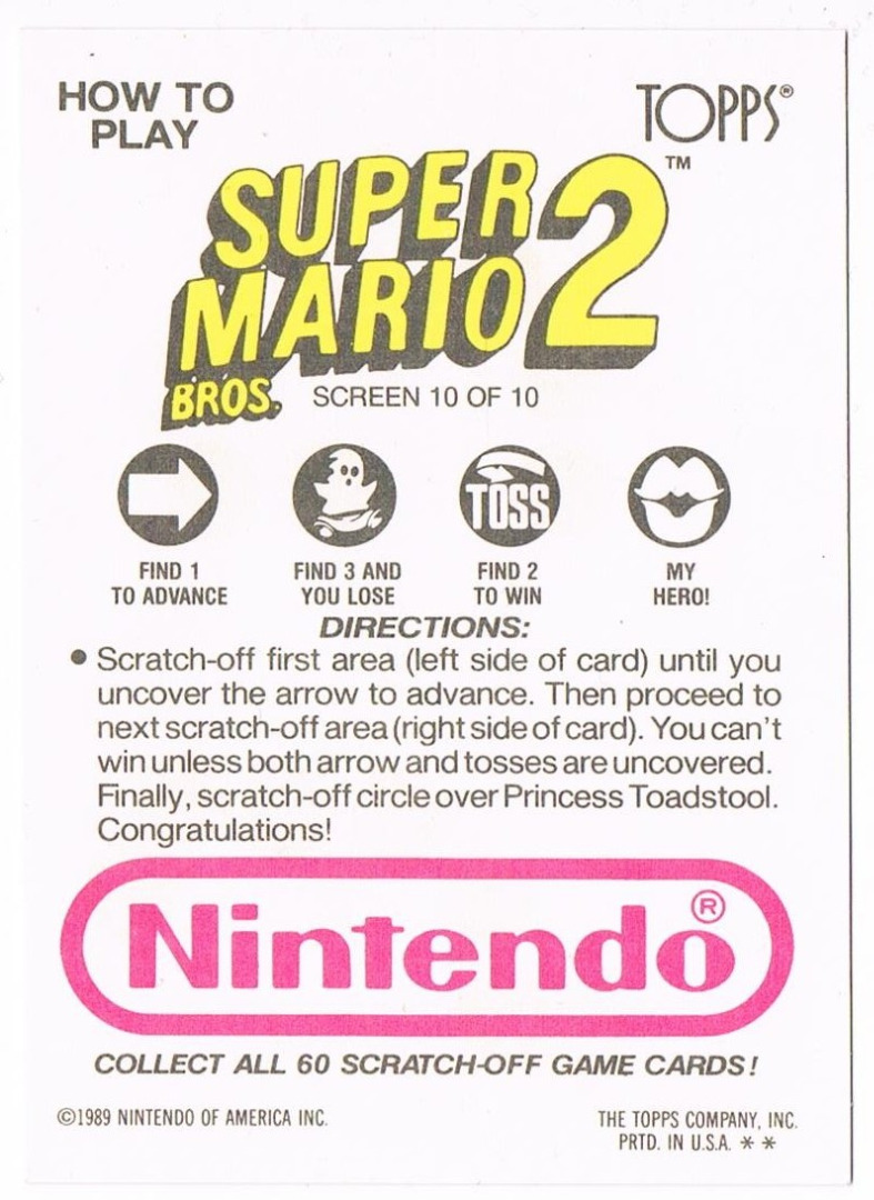 Super Mario Bros 2 - Rubbelkarte 2