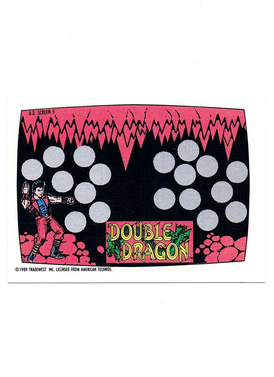 Double Dragon - NES Rubbelkarte - Screen 5 Topps / Nintendo 1989