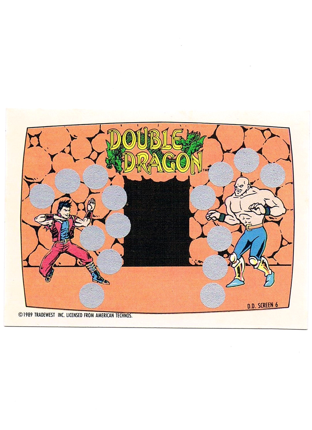 Double Dragon - NES Rubbelkarte - Screen 6 Topps / Nintendo 1989
