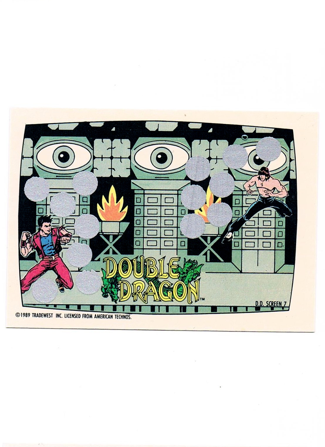 Double Dragon - NES Rubbelkarte - Screen 7 Topps / Nintendo 1989