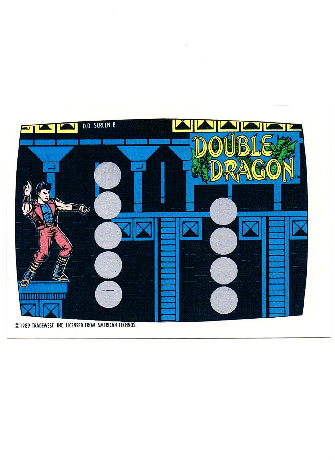 Double Dragon - NES Rubbelkarte - Screen 8 Topps / Nintendo 1989