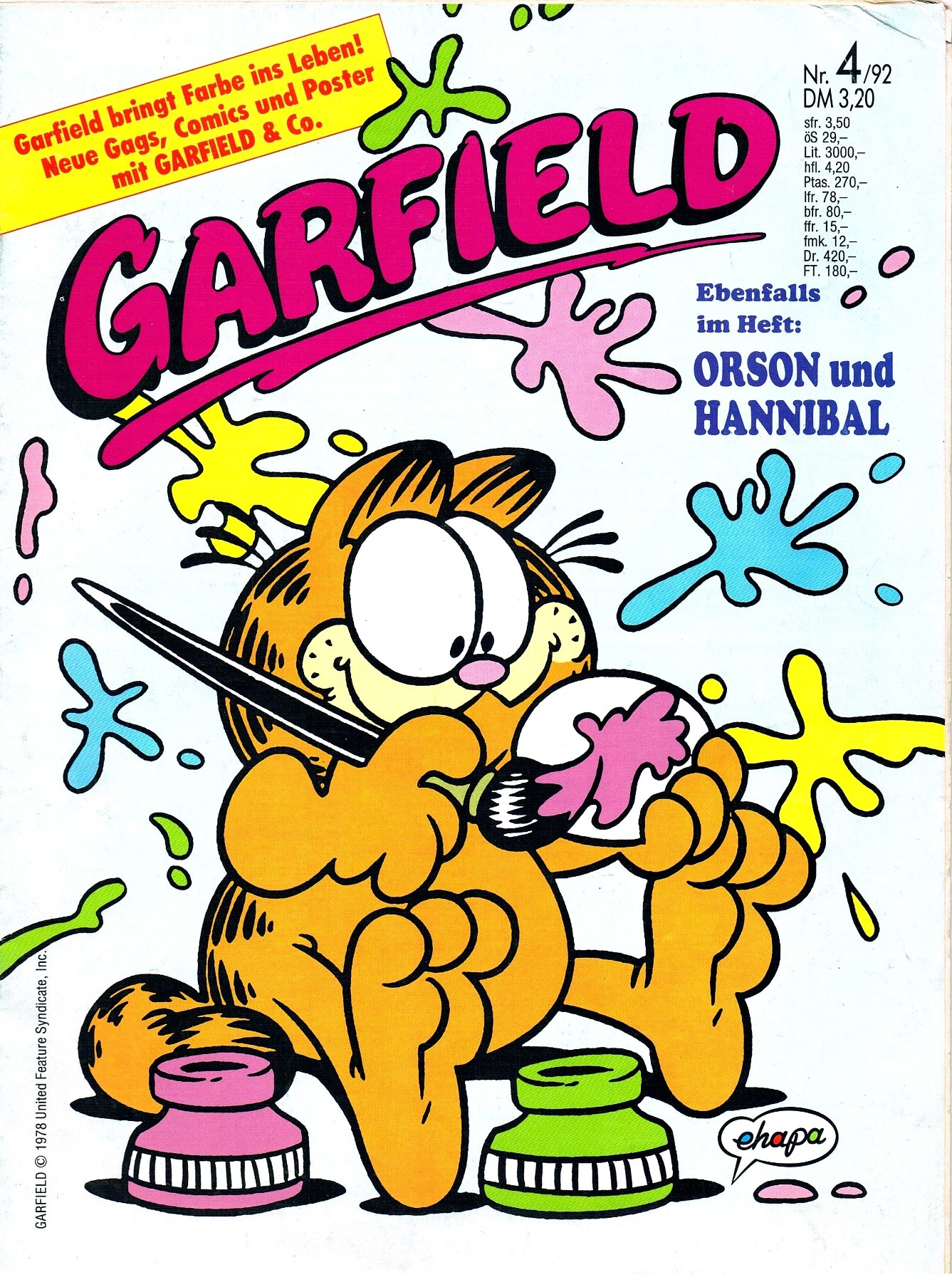 Garfield Comic - Heft Ausgabe 4-92 1992