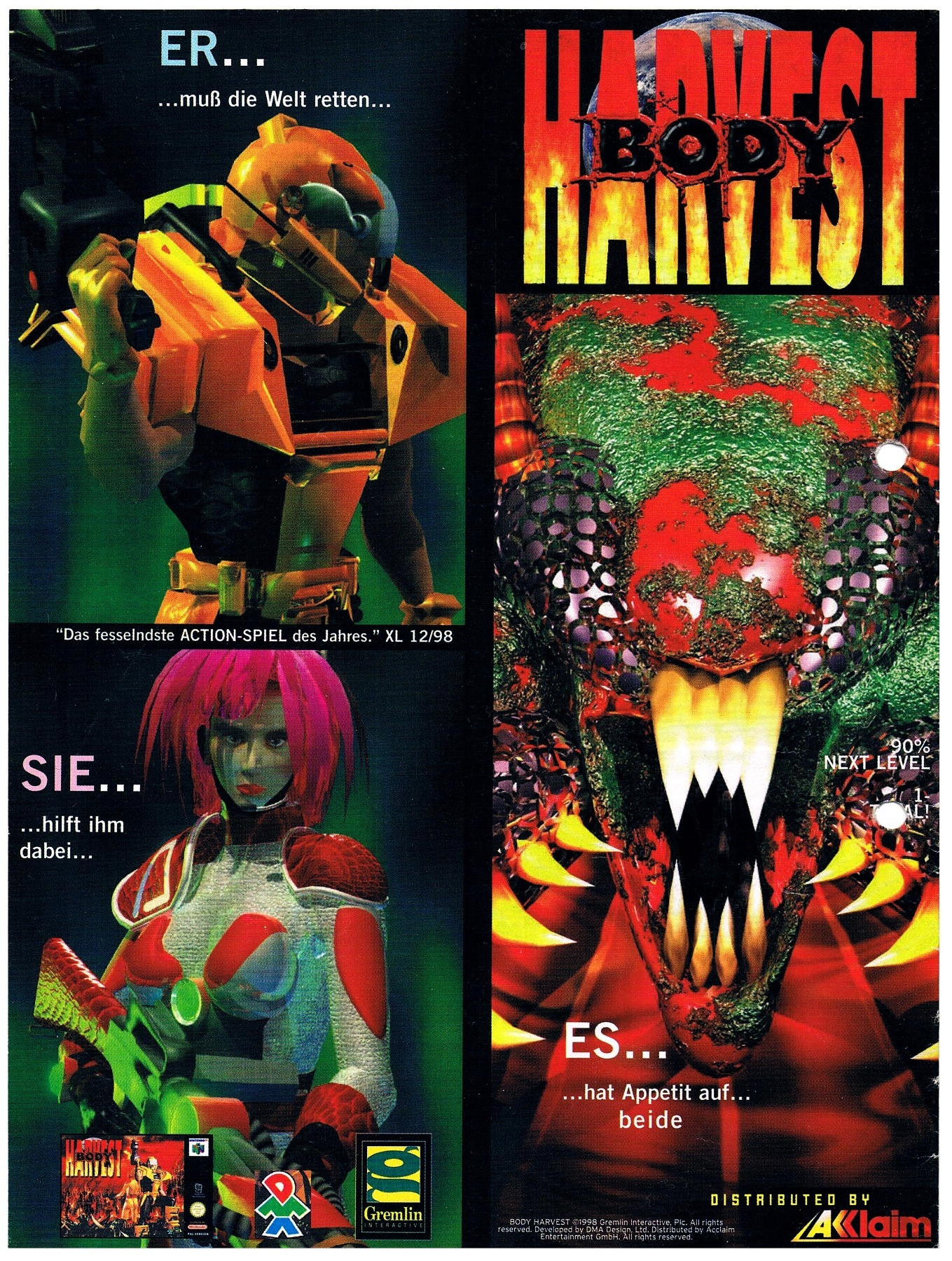 Harvest Body - Werbung / Anzeige 1998 Nintendo 64/N64