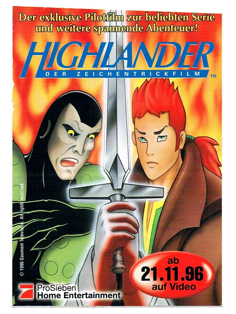 Highlander der Zeichentrickfilm / Pilotfilm 1996 - Sticker