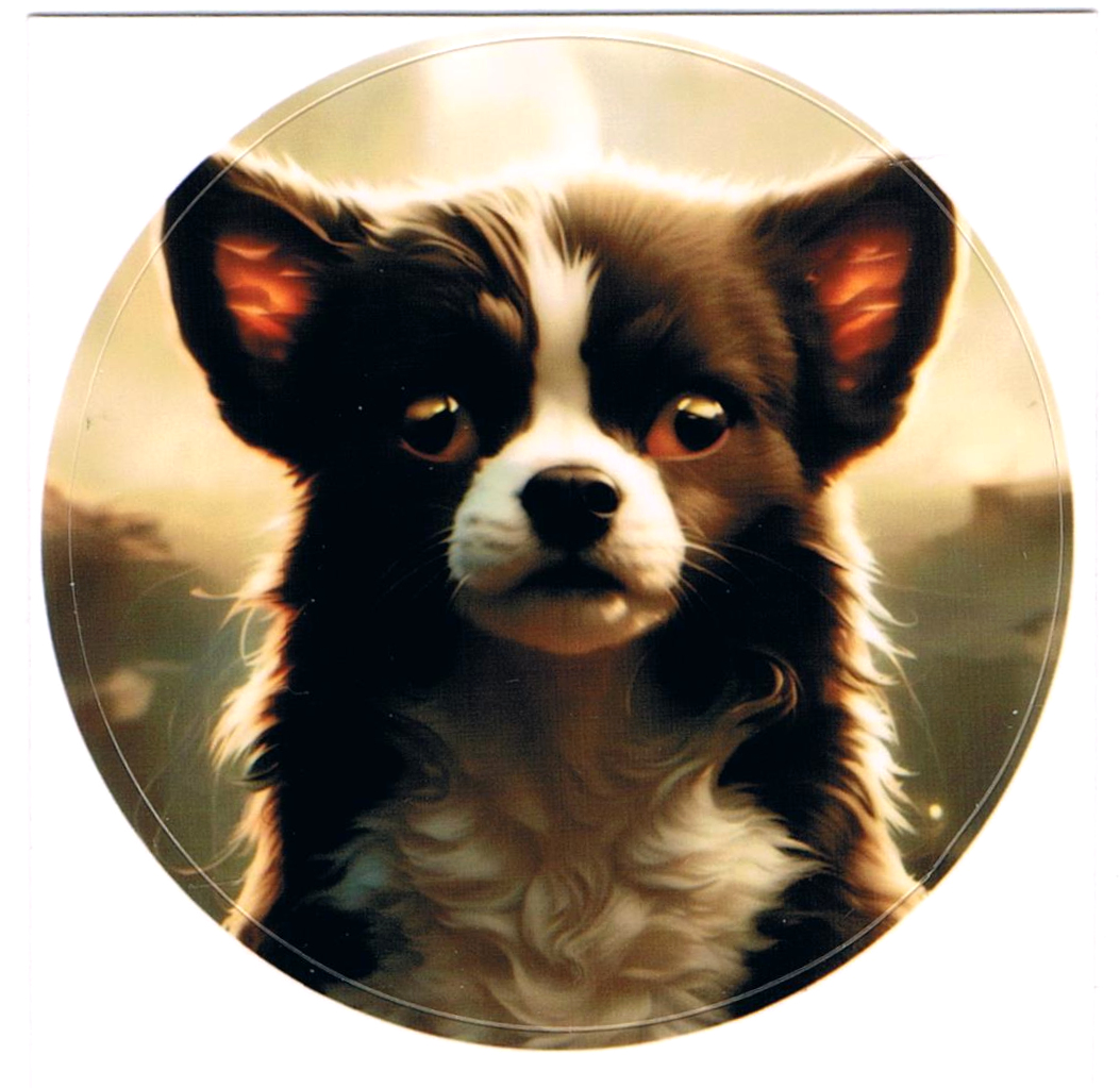 Süß dreinblickender Chihuahua - Hunde Sticker - 4x4cm