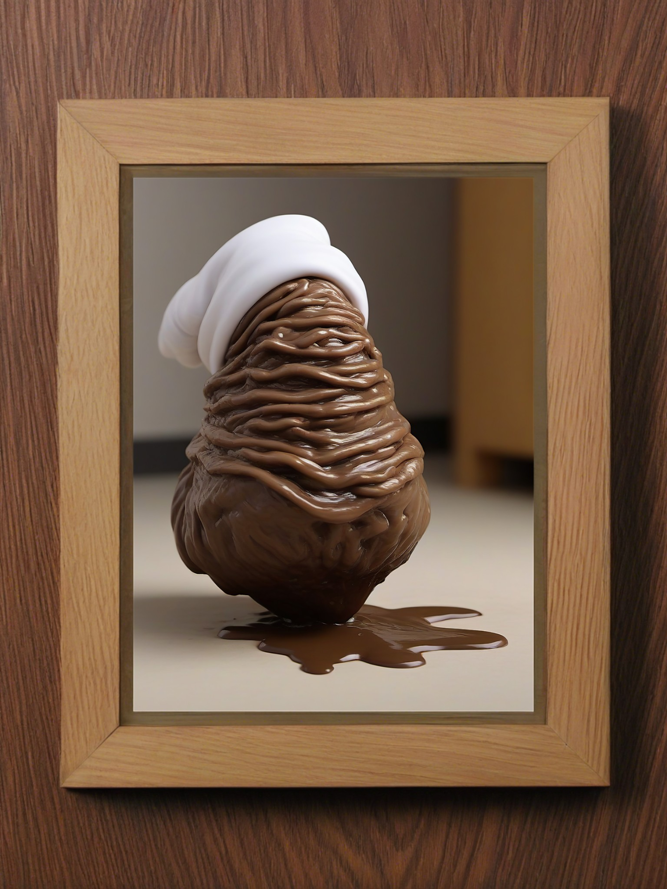Disgusting piece of poop with a stocking cap fantasy mini photo poster - 27x20 cm 3