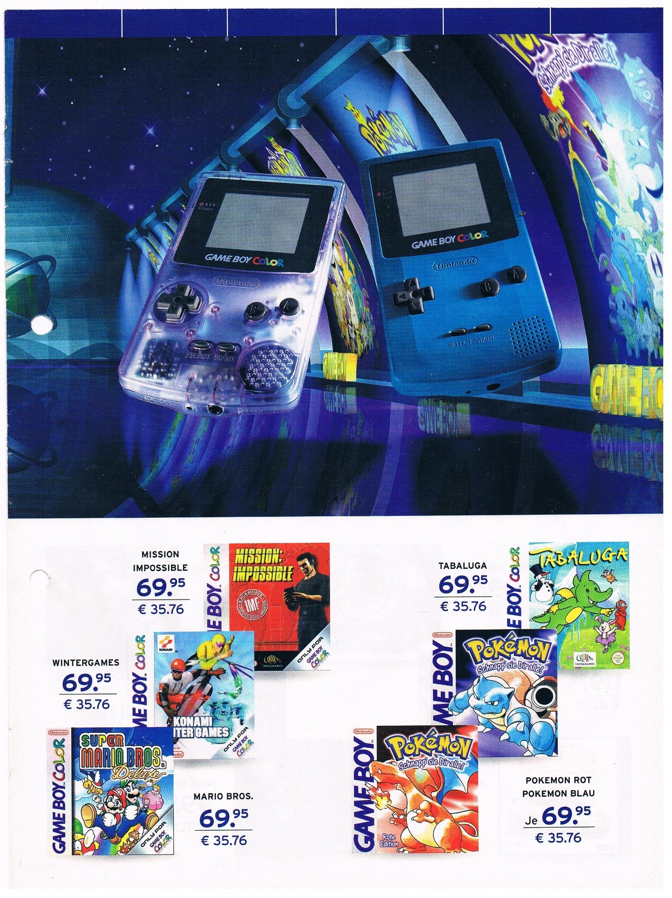 Karstadt - advertising page Game Boy Color / Sega Dreamcast