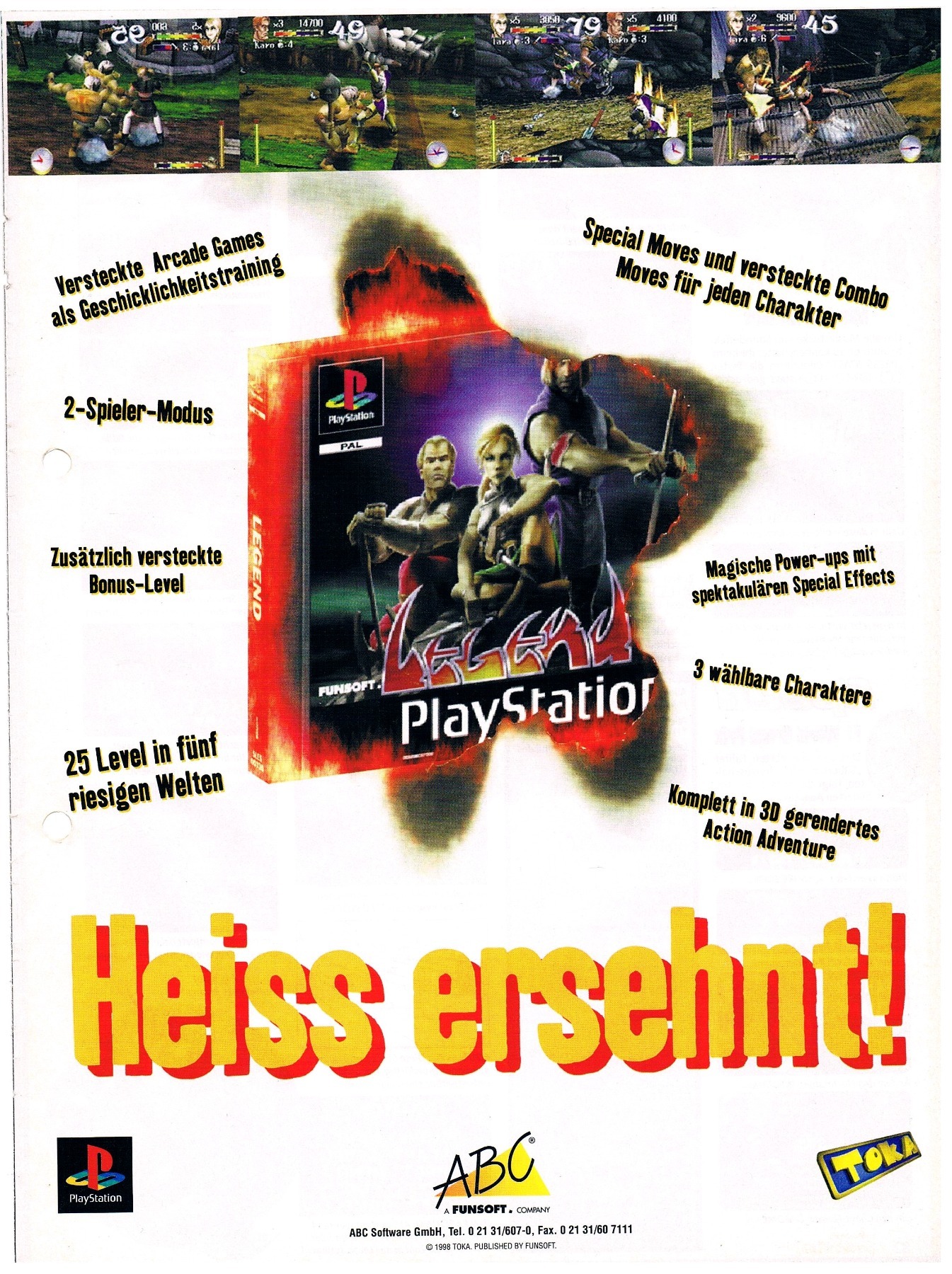Legend - Toka Werbung / Anzeige 1998 PlayStation 1/PSX