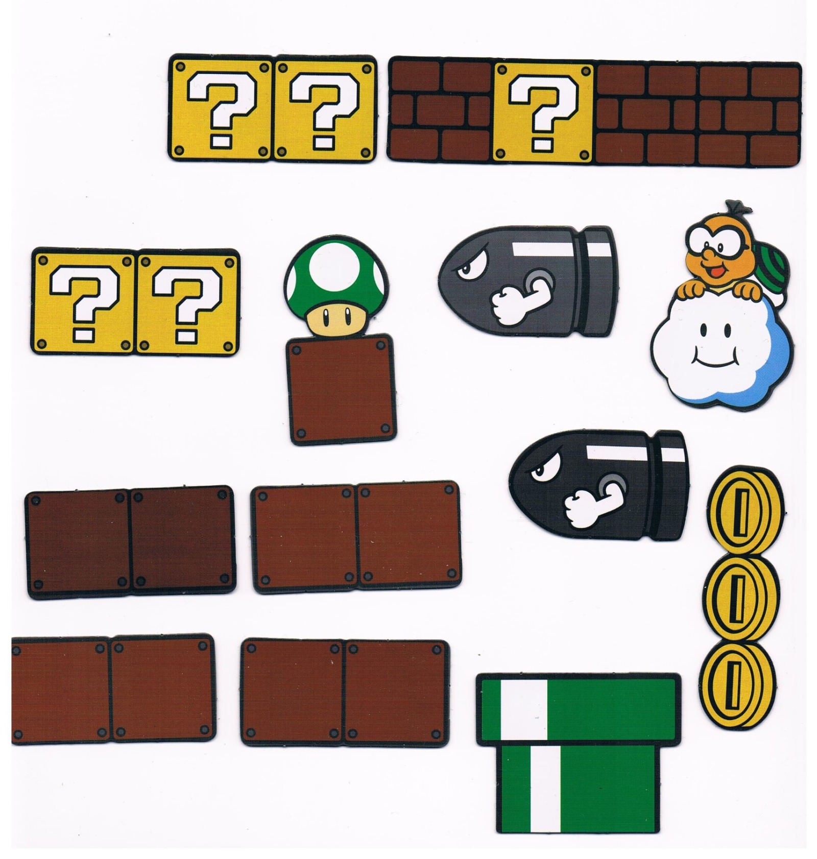 Super Mario Bros Magnete - Münzen Laktui Kugelwilli 1Up