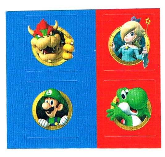 Super Mario Bros - Bowser, Rosalina, Luigi, Yoshi Mini-Sticker