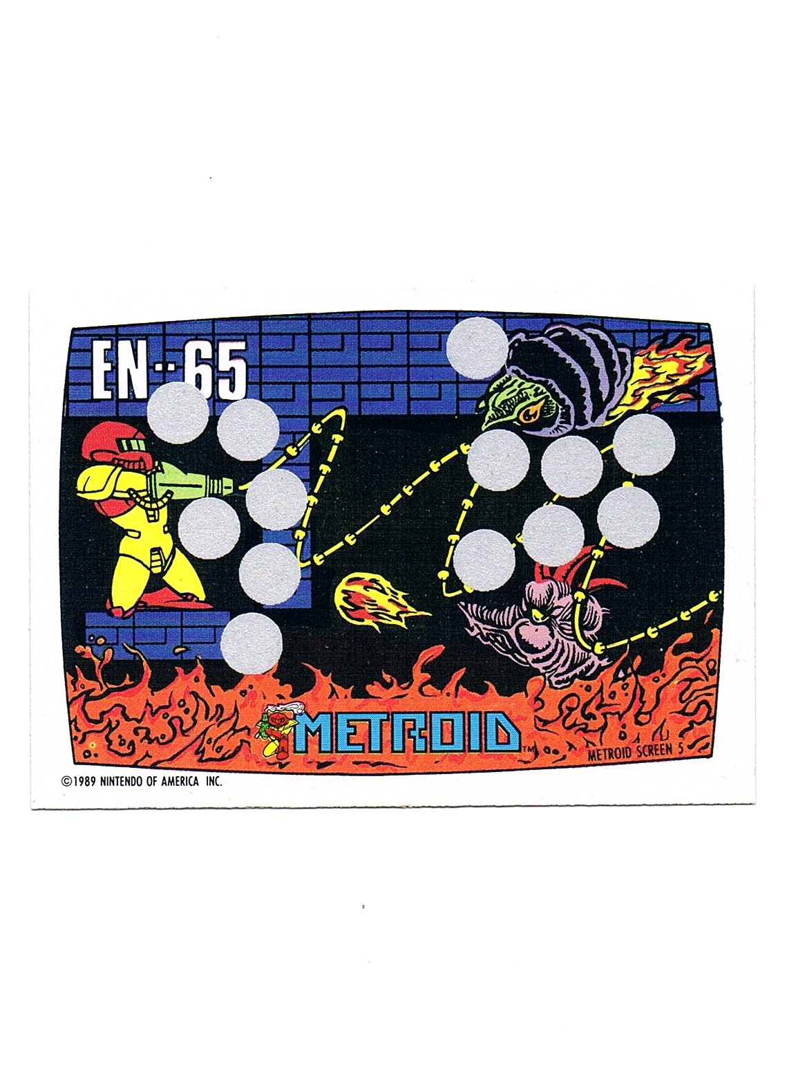 Metroid - NES Rubbelkarte - Screen 5 Pee Chee / Nintendo 1989