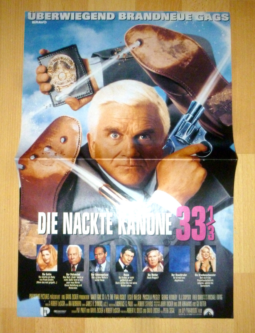 Die nackte Kanone 33 1/3 - Poster 90er Jahre 90s Film