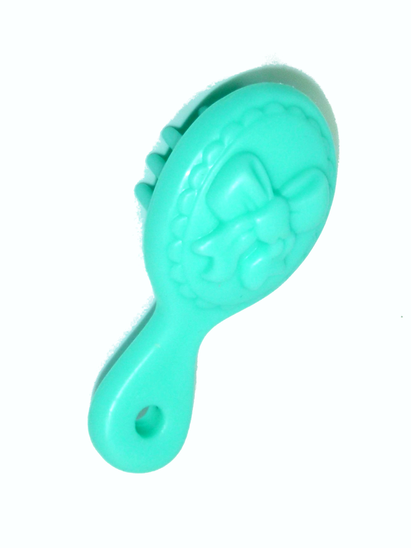 Turquoise plastic brush with bow pattern Hasbro