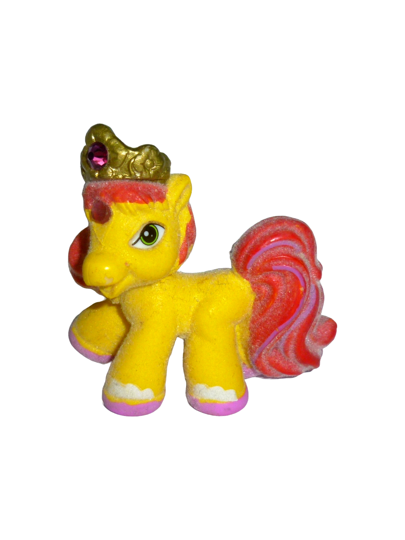 Yellow Filly horse - crown / broken horn
