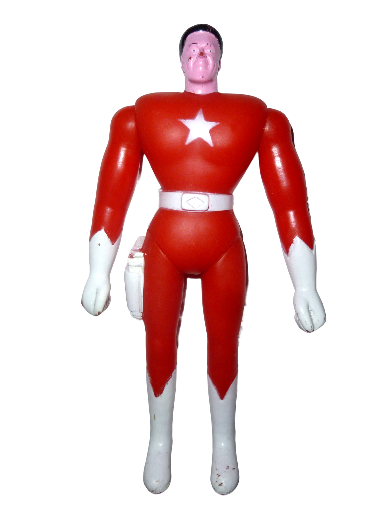 rote Actionfigur mit Stern auf der Brust